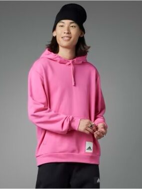 adidas Valentine Day Hot Pink Logo Hoodie Big Self All L